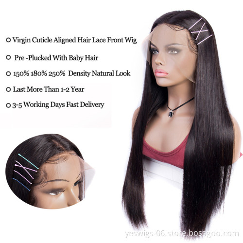 13x6 Invisible Transparent Lace Front Wigs Natural Straight Wholesale Price Real Mink Cambodian Virgin Remy Hair HD Lace Wig